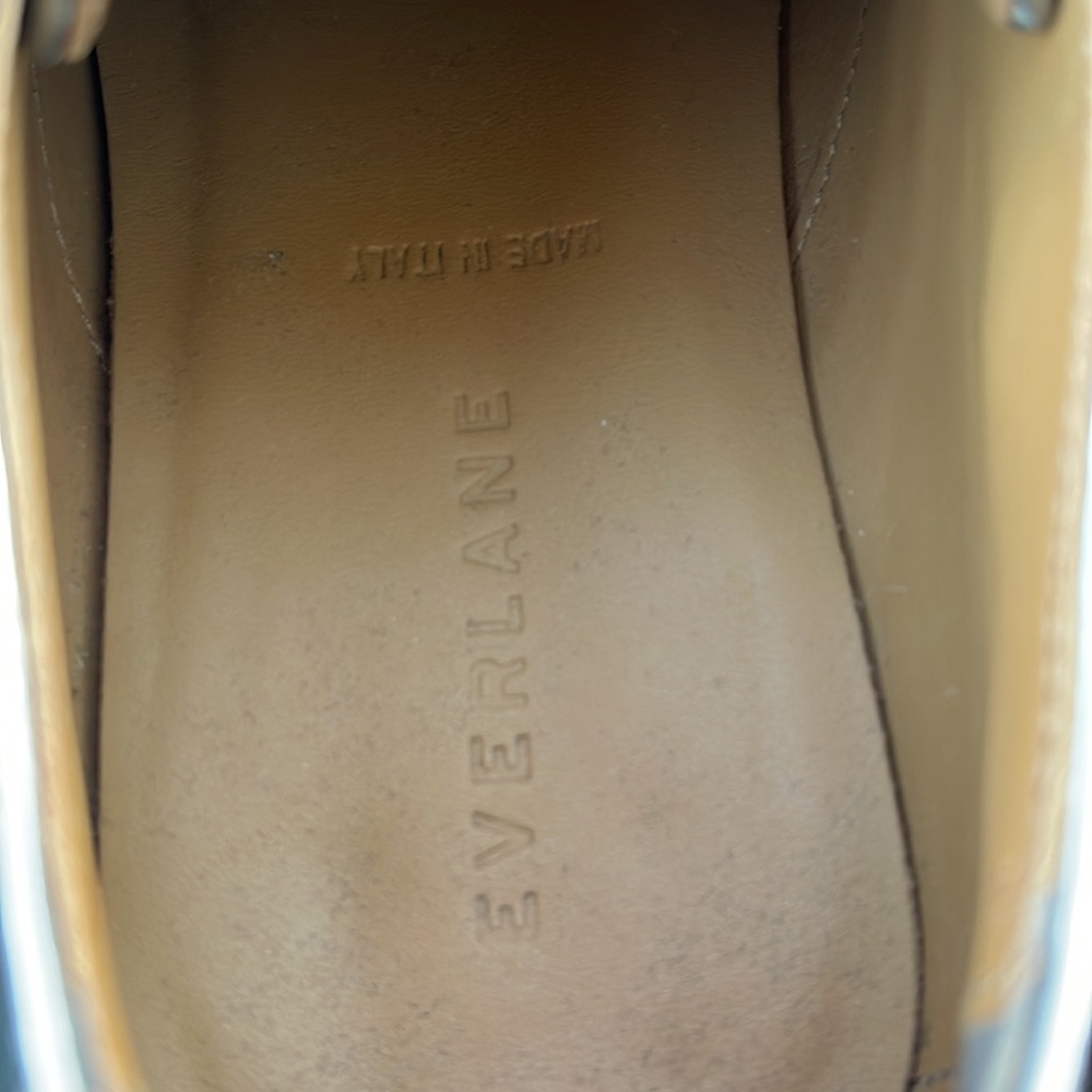 EVERLANE Italy Leather E2 Shine Modern Oxford Silver Lace up Women's Shoes Size - Picture 12 of 16